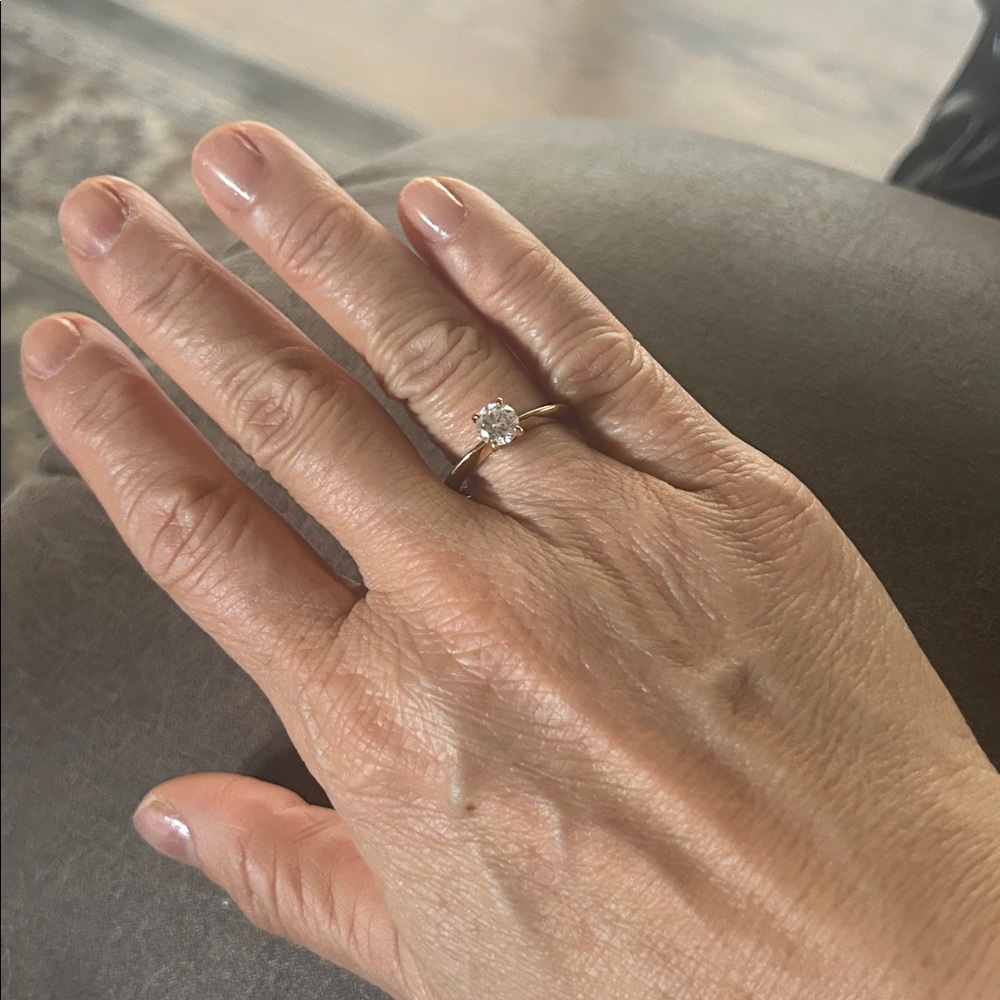 Gold Tone Ring with Diamond Accent Size 9 - Picture 12 of 12